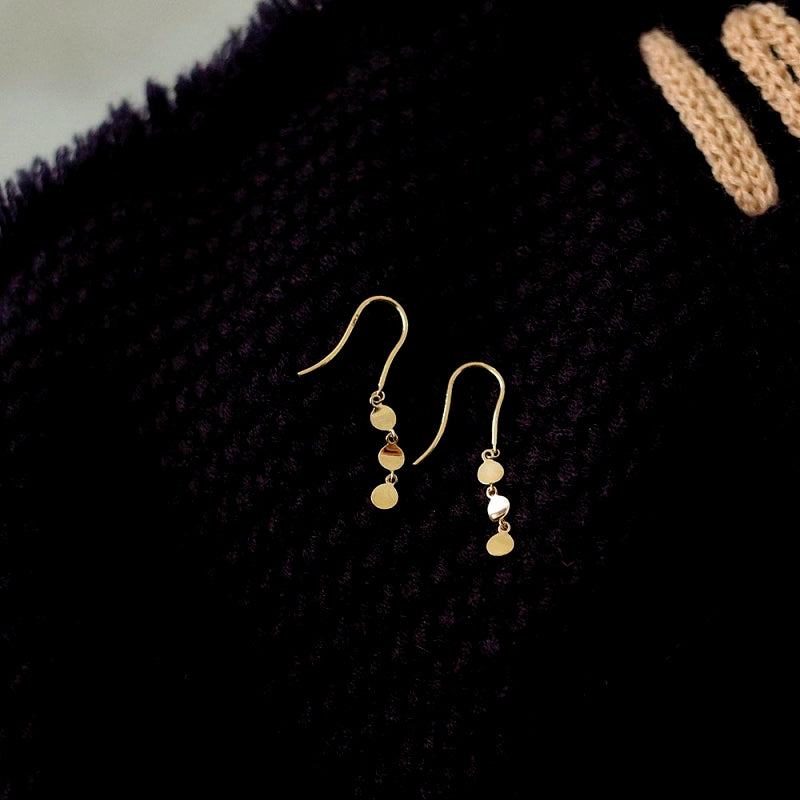 Sterling Silver Disc Ear Hook Earrings