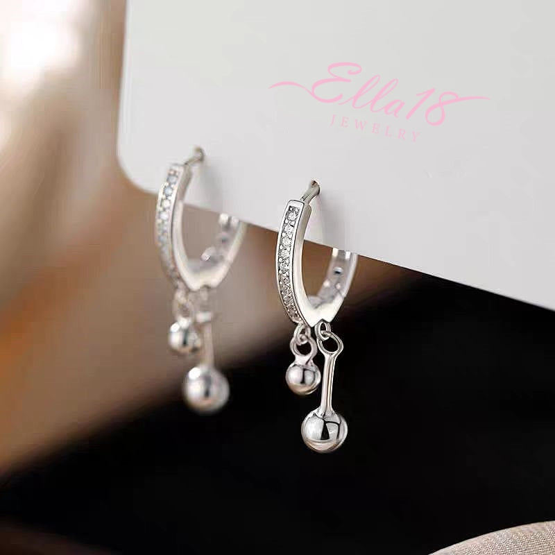 Sterling Silver Double Ball Earrings