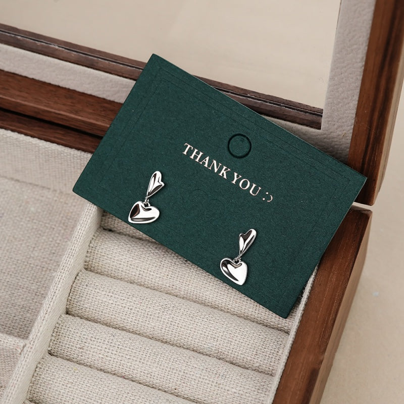 Sterling Silver Double Love Heart Earrings