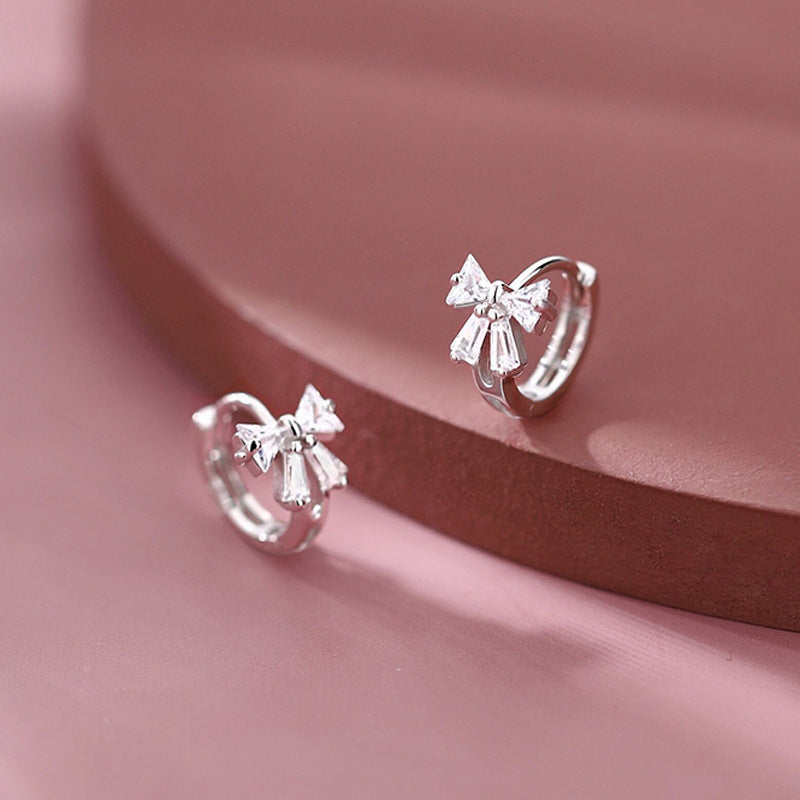 Sterling Silver Elegant Bow Earrings