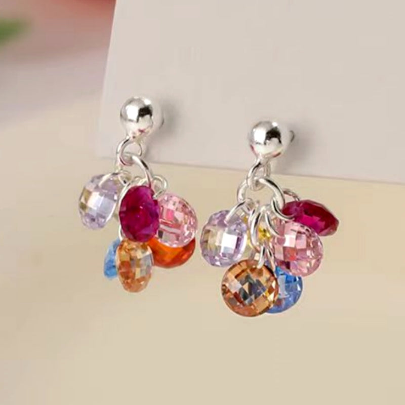 Sterling Silver Elegant Crystal Tassel Earrings