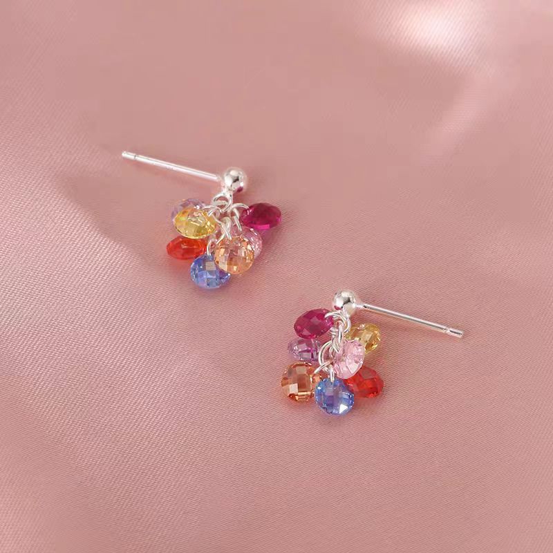 Sterling Silver Elegant Crystal Tassel Earrings