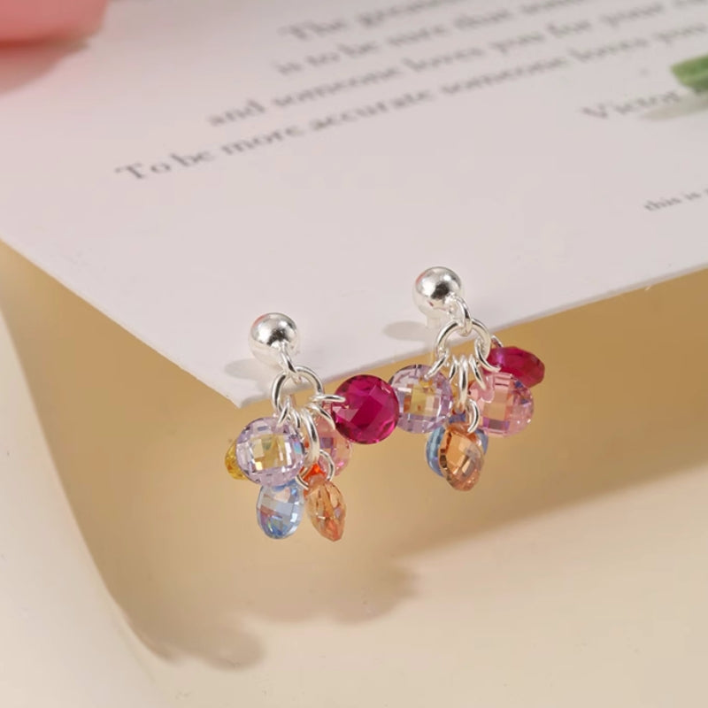 Sterling Silver Elegant Crystal Tassel Earrings