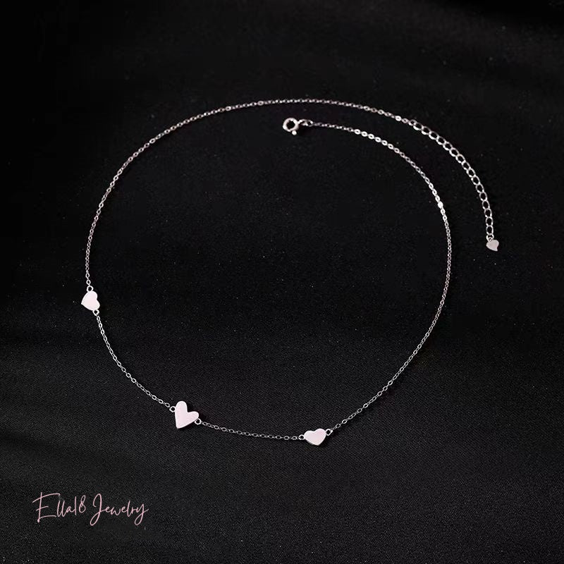 Sterling Silver Elegant Heart-Design Necklaces