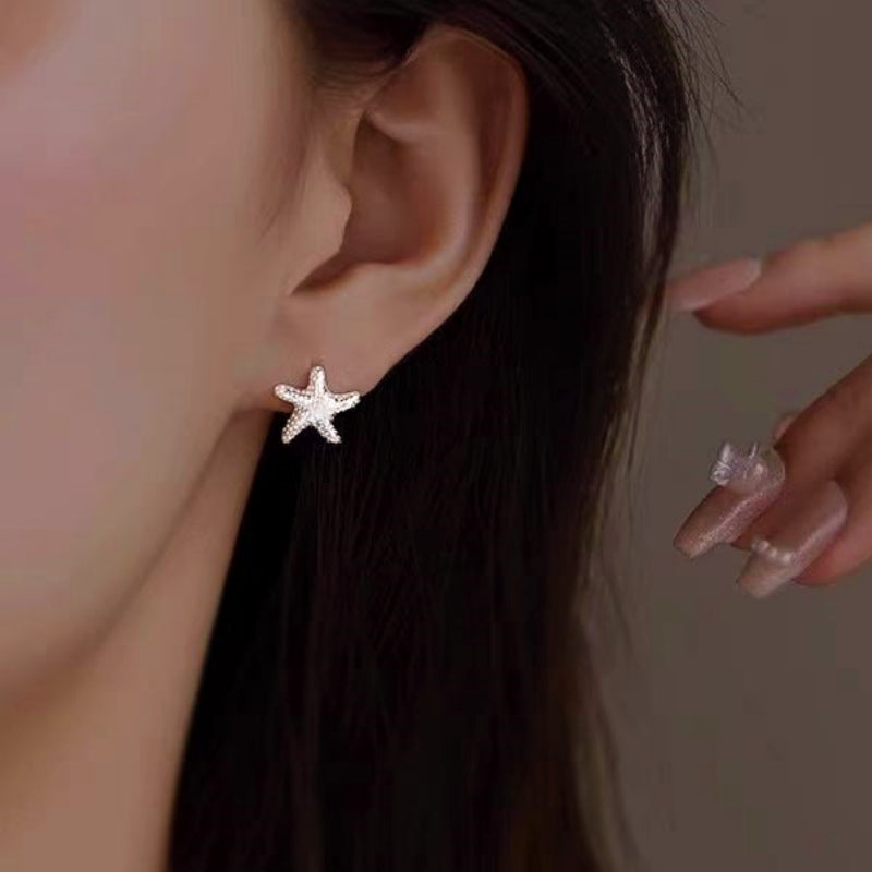 Sterling Silver Elegant Starfish Studs