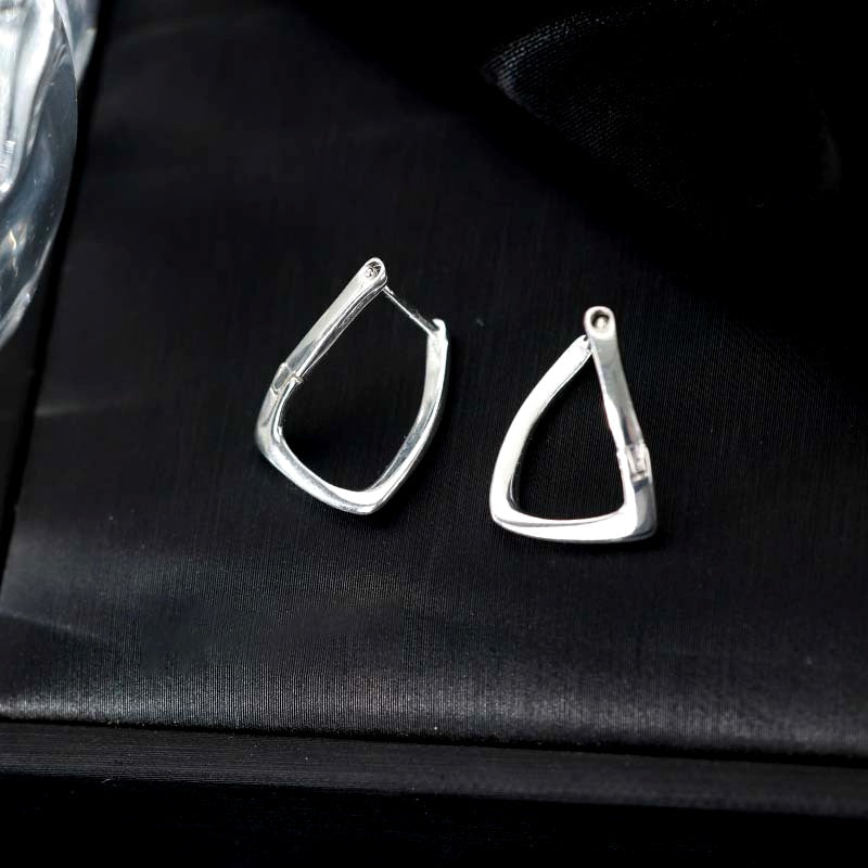 Sterling Silver Elegant Twisted Geometric Earrings