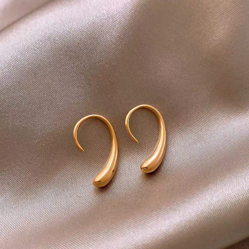Sterling Silver Elegant Water Drop Ear Hooks