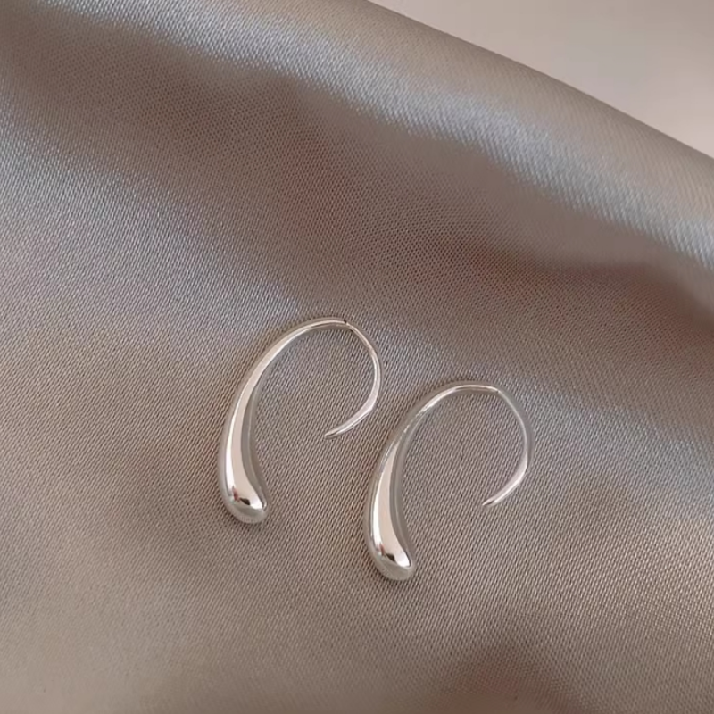 Sterling Silver Elegant Water Drop Ear Hooks