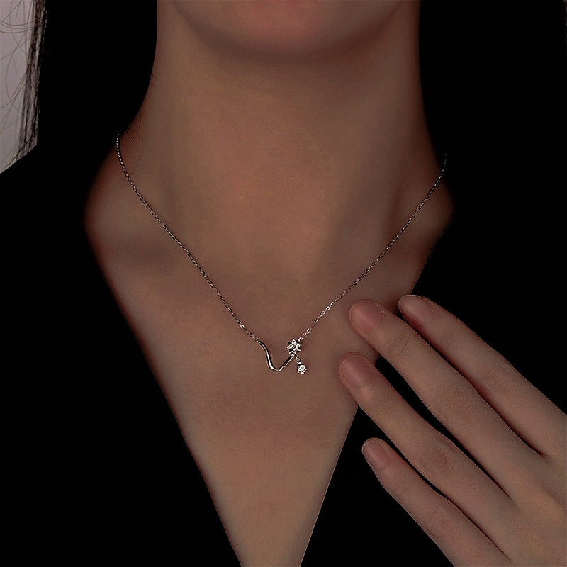 Sterling Silver Fantasy Butterfly Clavicle Necklace