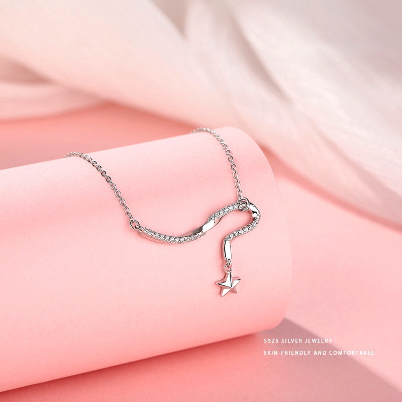 Sterling Silver Fantasy Diamond Shooting Star Necklace