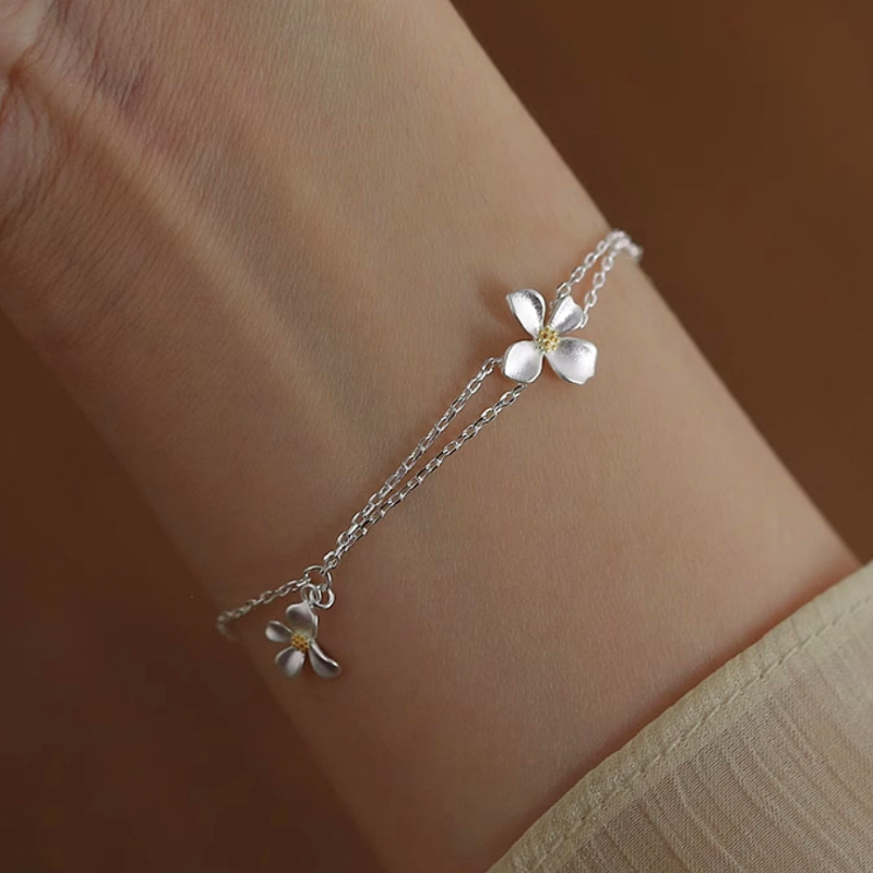 Sterling Silver Flower Bracelet