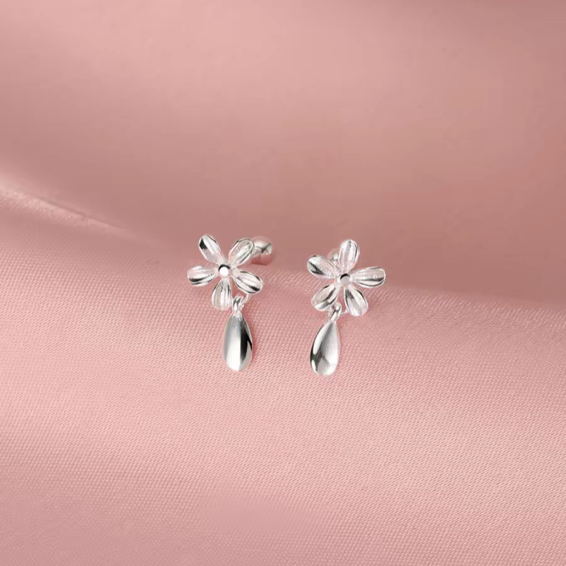 Sterling Silver Flower Stud Earrings