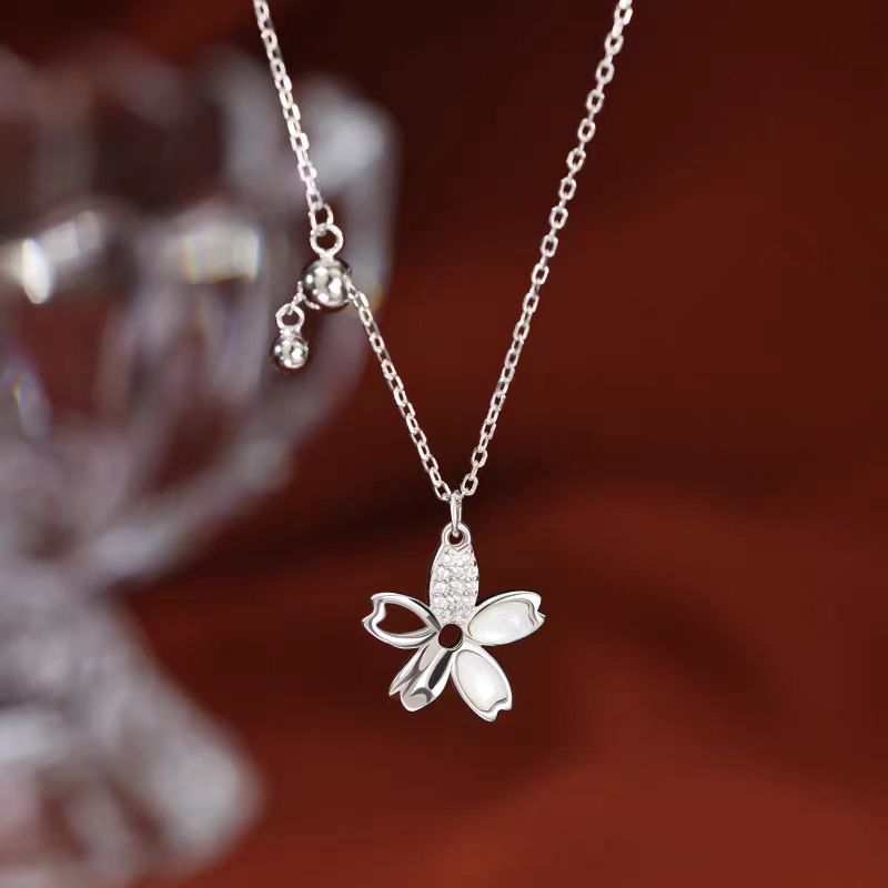 Sterling Silver Flower Tassel Necklace