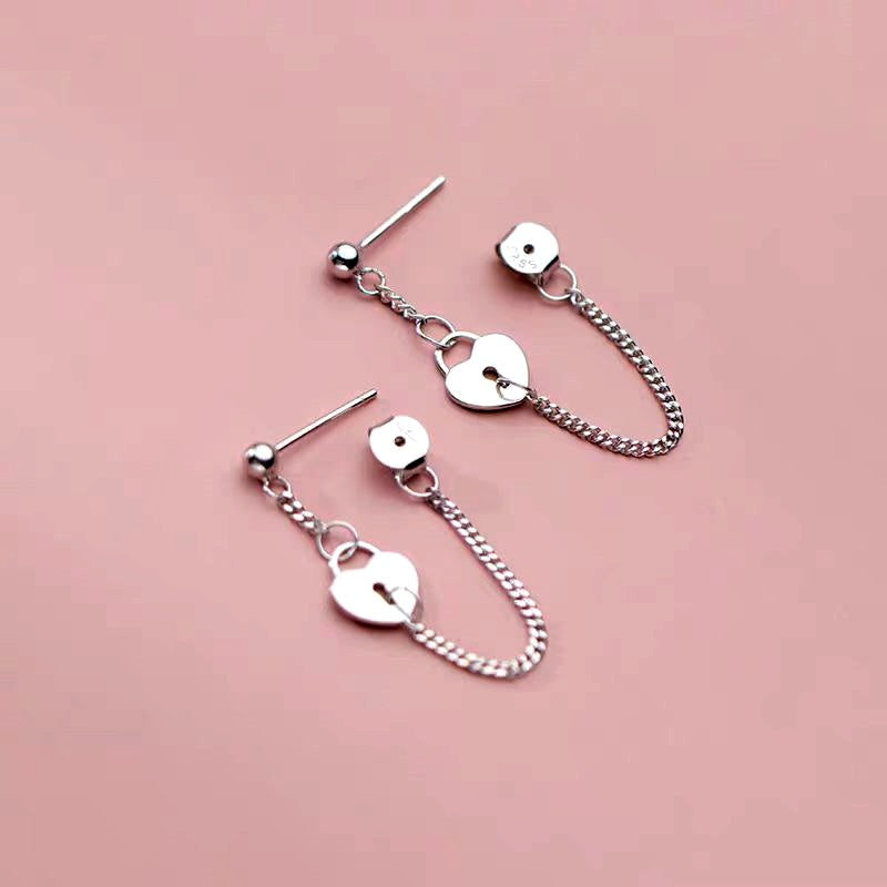 Sterling Silver Heart-Shaped Earrings