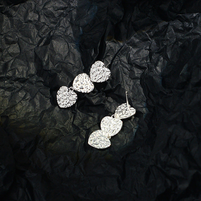 Sterling Silver Heart Tassel Earrings