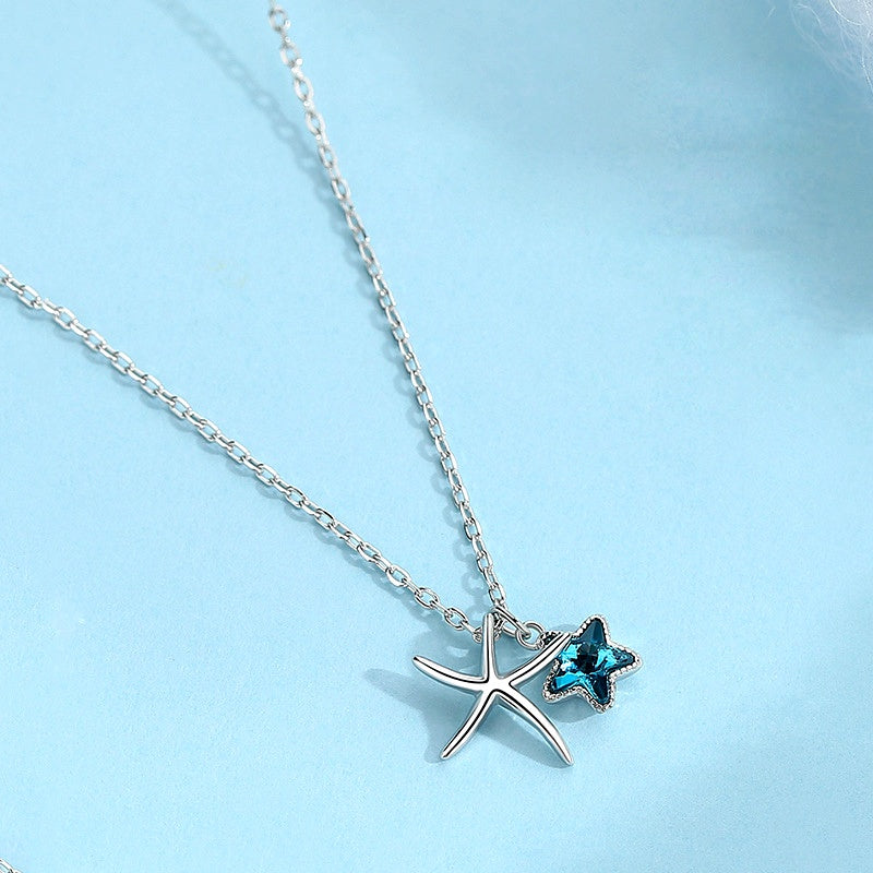 Sterling Silver Hollow Star Fish Necklaces