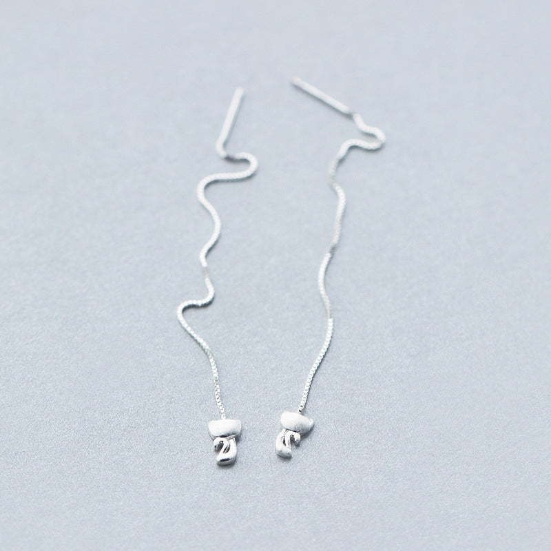 Sterling Silver Kitten Threader Earrings