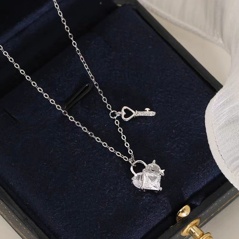 Sterling Silver Love Key Necklace