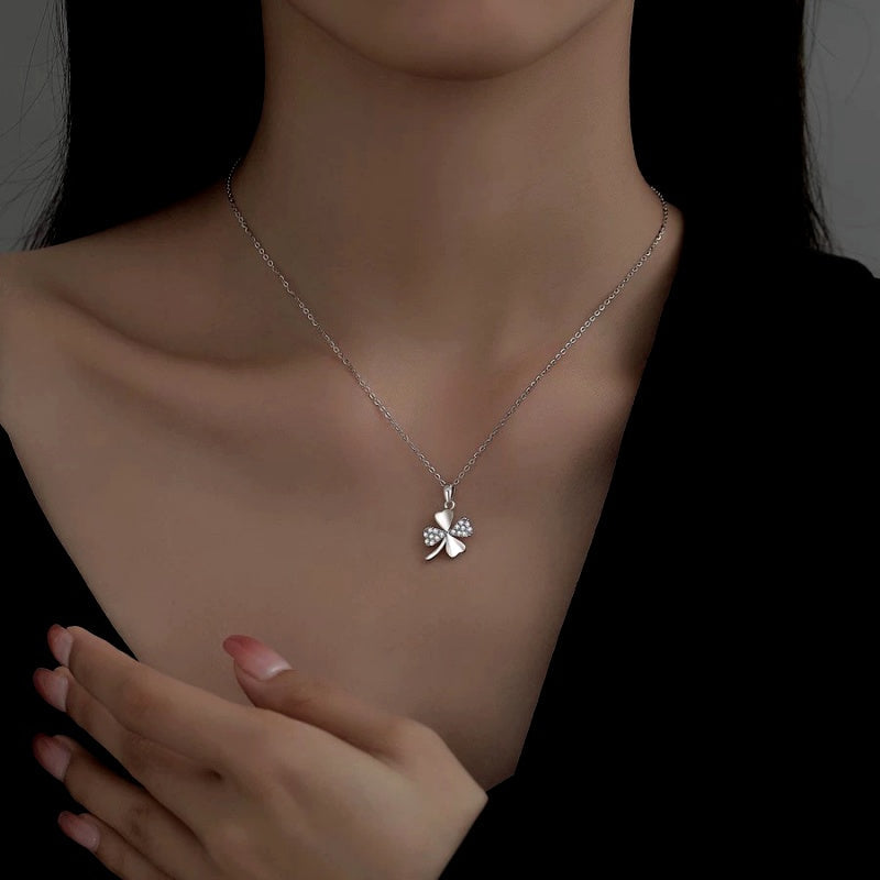 Sterling Silver Lucky Four-Leaf Clover Necklace