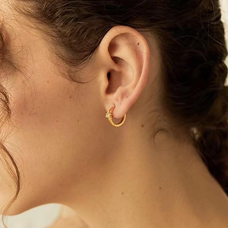 Sterling Silver Luxury Asymmetrical Star Earrings
