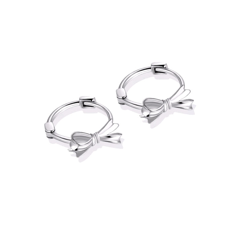 Sterling Silver Luxury Bow Earrings