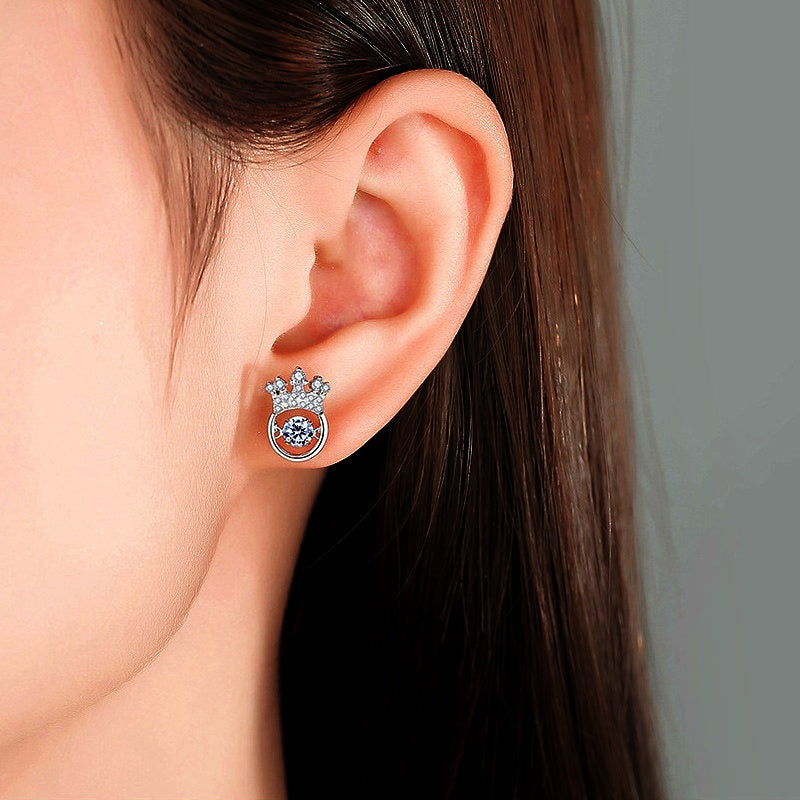 Sterling Silver Luxury Crown Studs