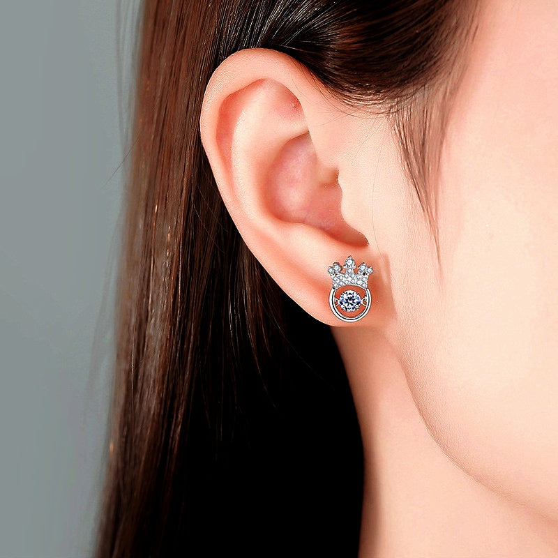 Sterling Silver Luxury Crown Studs