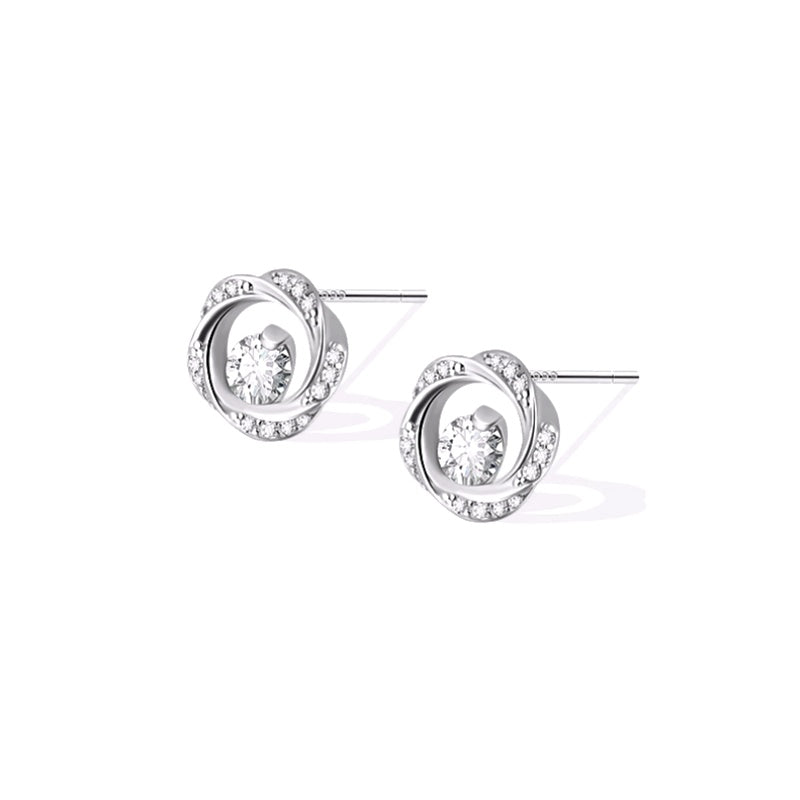Sterling Silver Luxury Diamond Studs