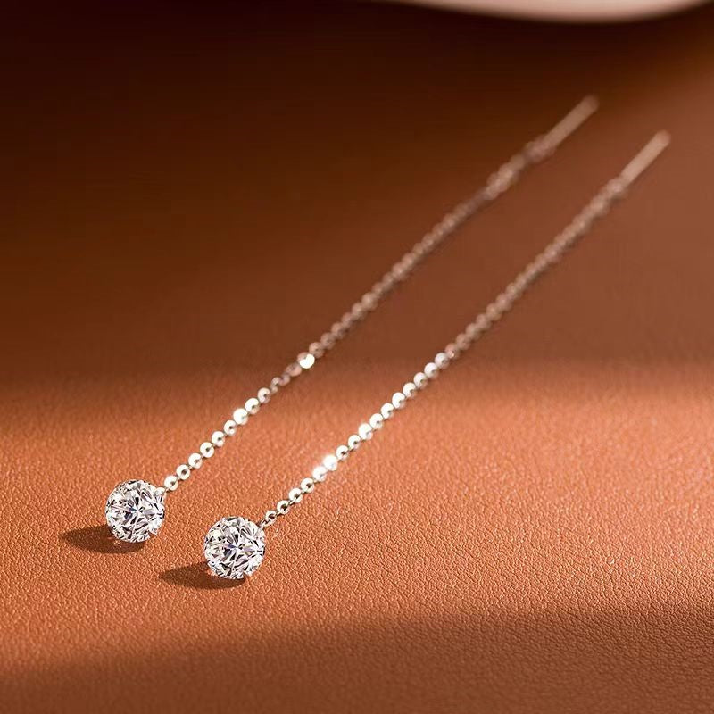 Sterling Silver Luxury Diamond Threader Earrings