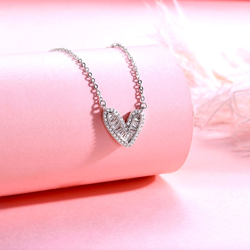Sterling Silver Luxury Heart-Design Earrings
