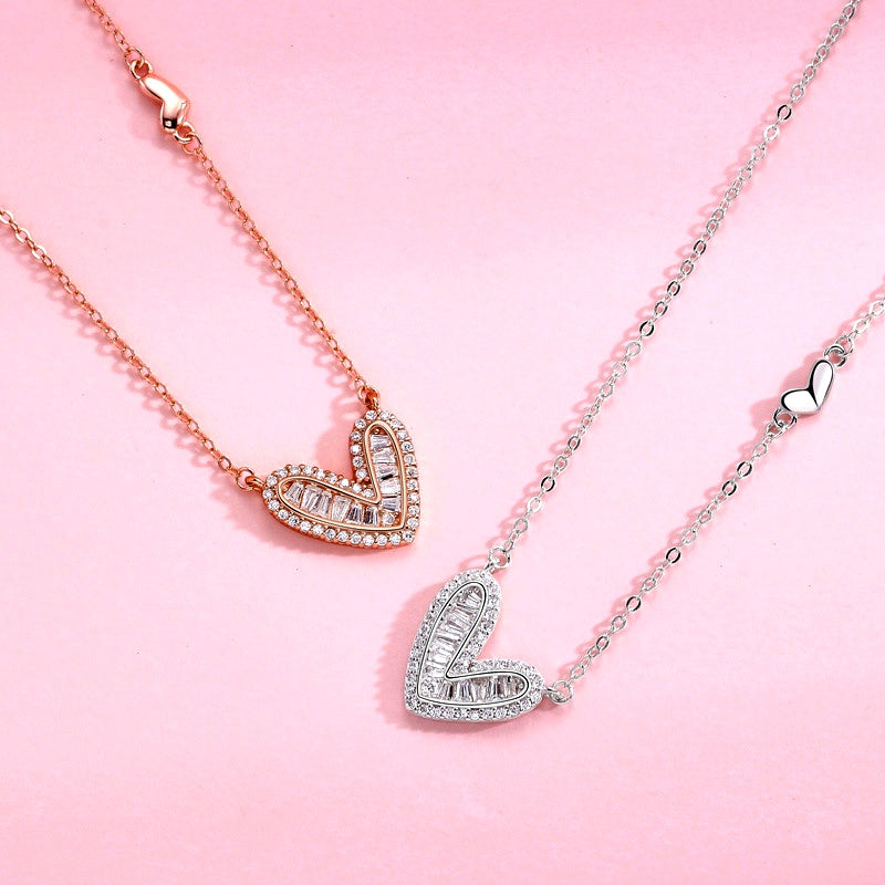 Sterling Silver Luxury Heart-Design Earrings