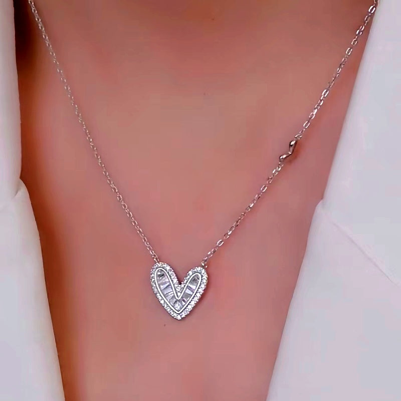 Sterling Silver Luxury Heart-Design Earrings