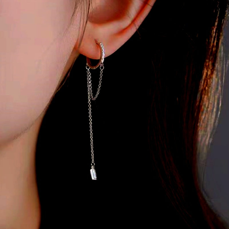 Sterling Silver Luxury Long Tassel Earrings