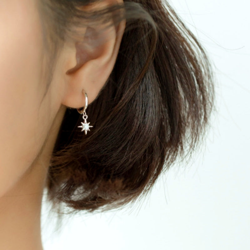 Sterling Silver Luxury Star Earrings