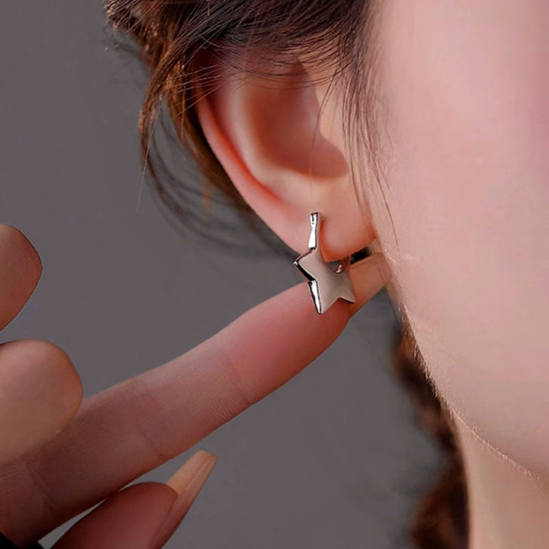 Sterling Silver Luxury Star Earrings