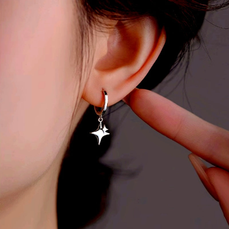 Sterling Silver Luxury Star Earrings