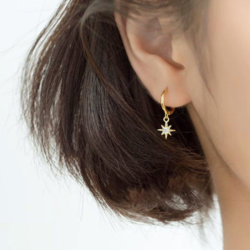 Sterling Silver Luxury Star Earrings