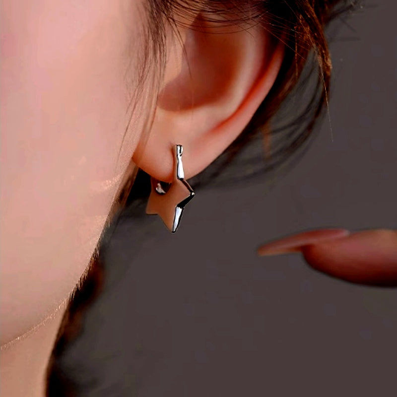 Sterling Silver Luxury Star Earrings