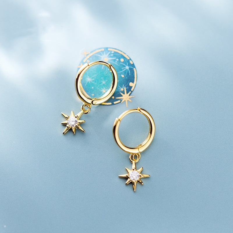 Sterling Silver Luxury Star Earrings