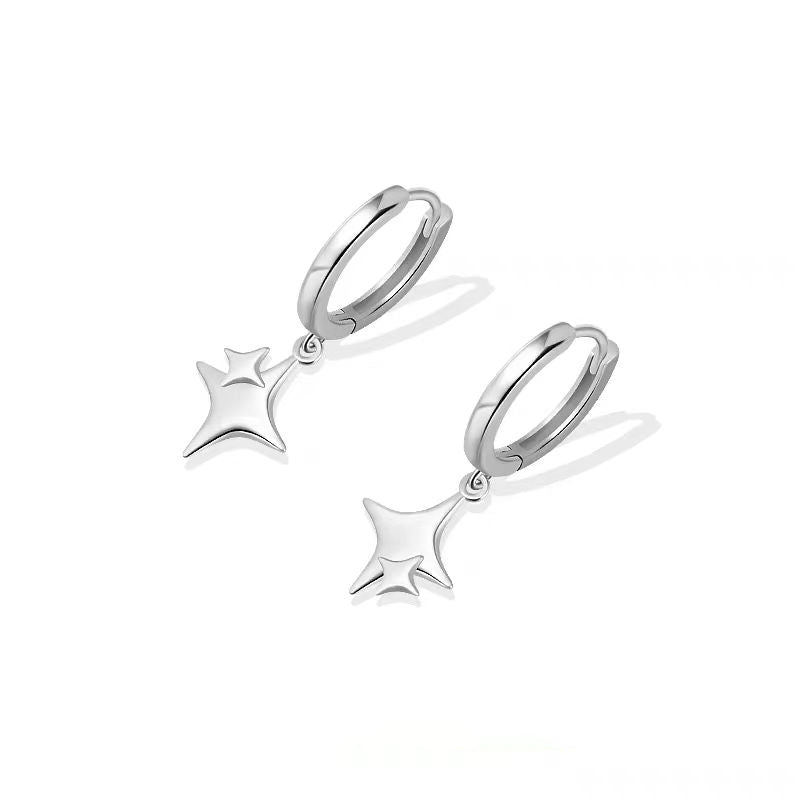 Sterling Silver Luxury Star Earrings