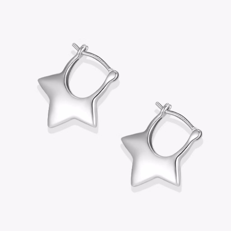 Sterling Silver Luxury Star Earrings