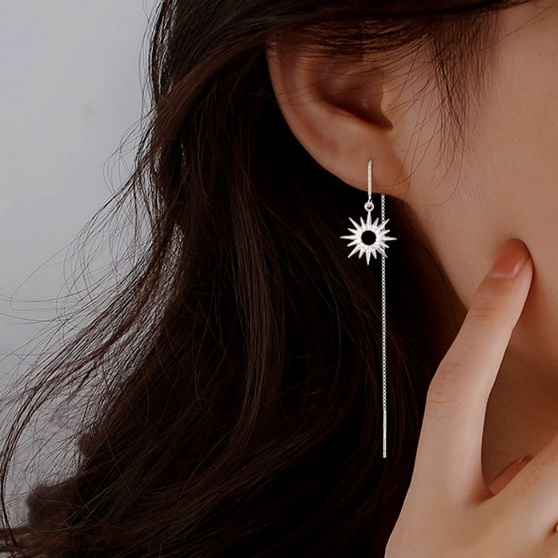 Sterling Silver Luxury Sunflower Earrings