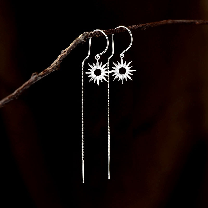Sterling Silver Luxury Sunflower Earrings