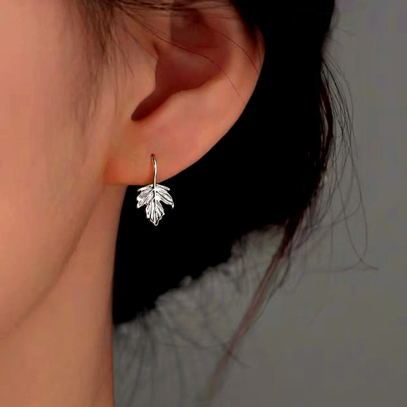 Sterling Silver Maple Leaf Earrings