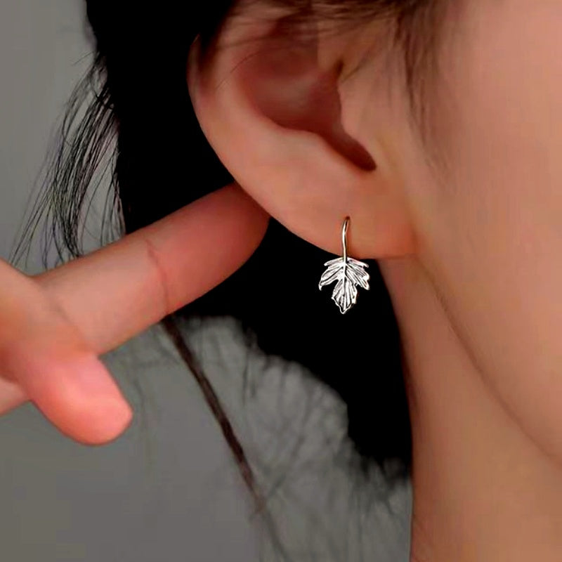 Sterling Silver Maple Leaf Earrings