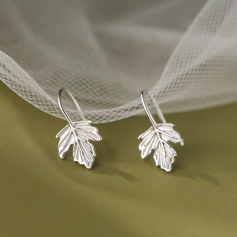 Sterling Silver Maple Leaf Earrings