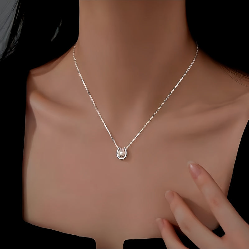Sterling Silver Natural Pearl Necklace