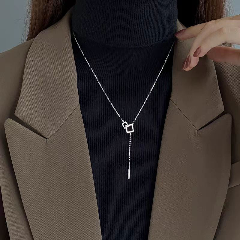 Sterling Silver Niche Design Geometric Clavicle Chain Necklaces