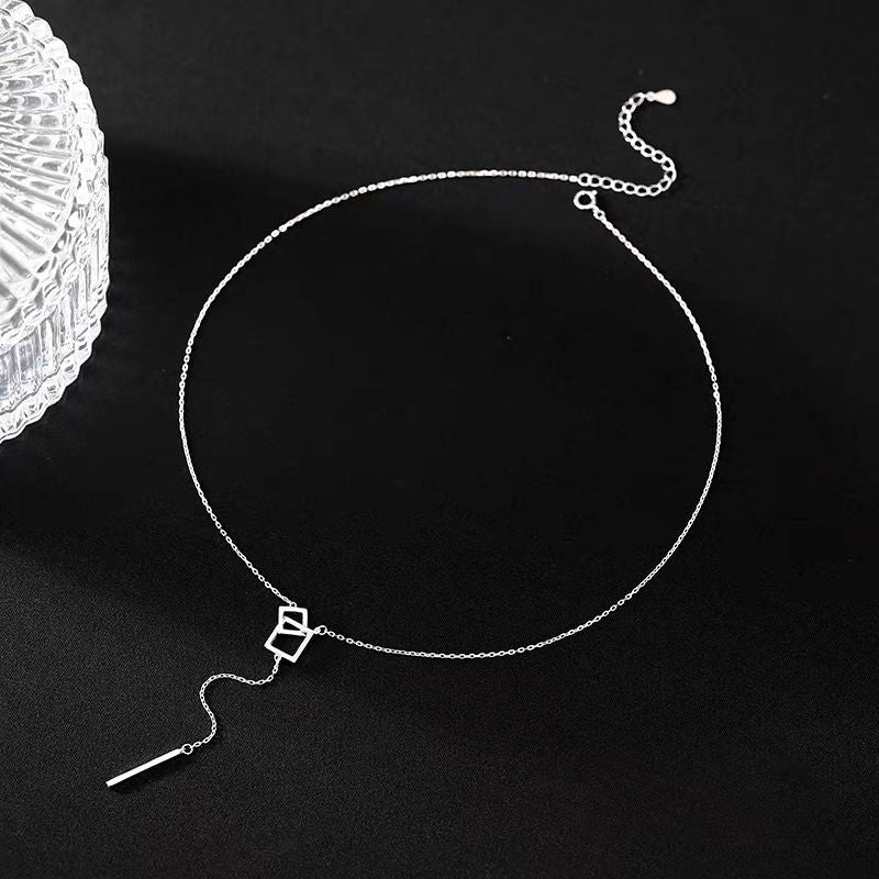 Sterling Silver Niche Design Geometric Clavicle Chain Necklaces