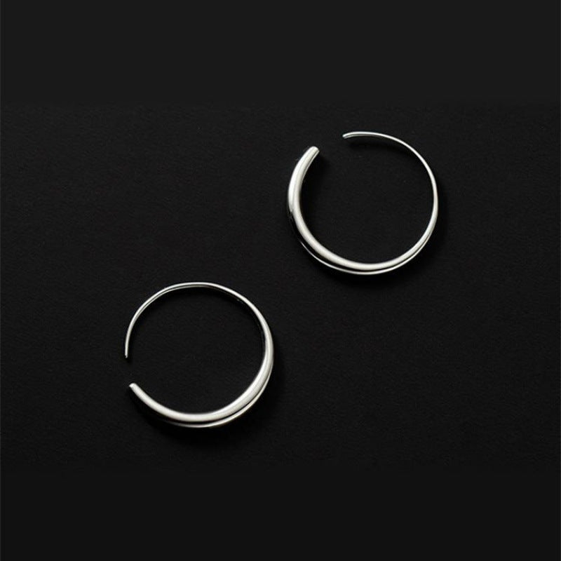 Sterling Silver O-Shaped Earrings